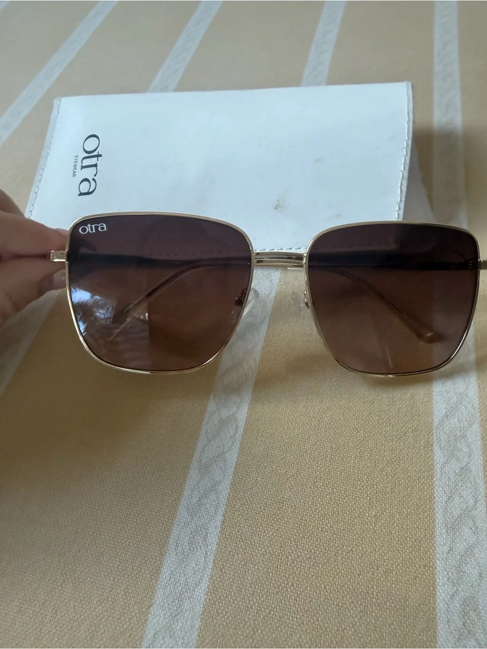 Otra Women's Gold Frame Sunglasses with Brown Lenses